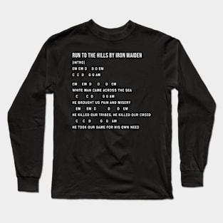 Run to the Hills Chords Lyrics Long Sleeve T-Shirt